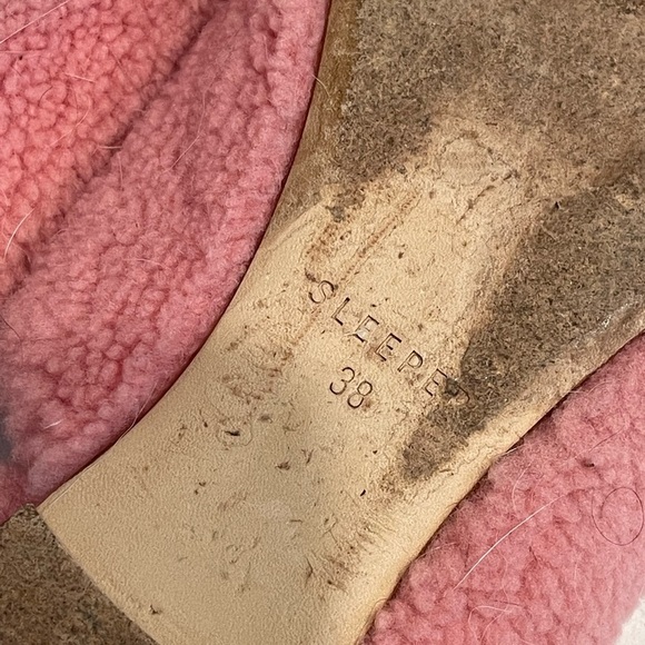 SLEEPER shearling slippers round toe slip on mule, handmade luxury 38 - Picture 5 of 6